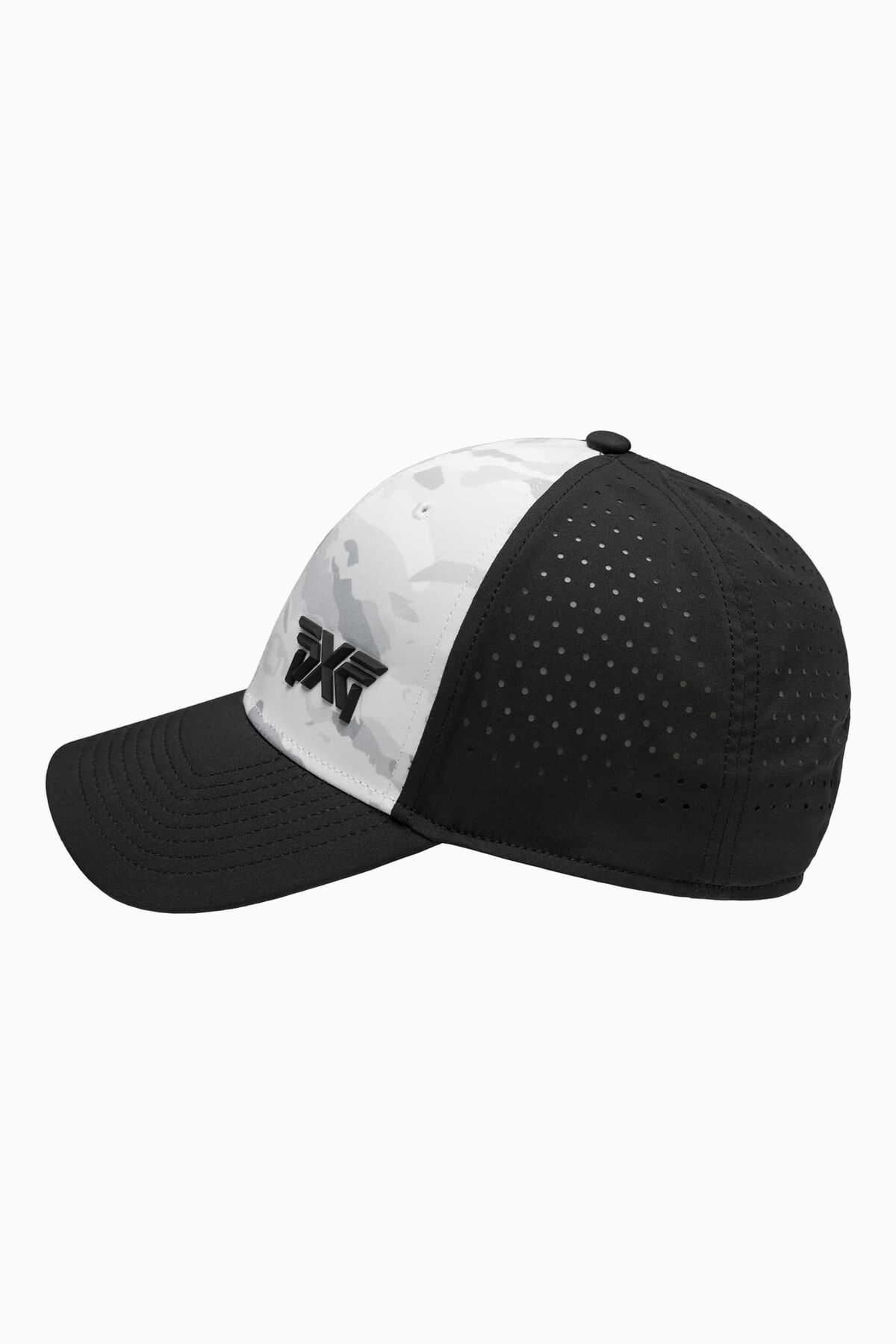 Fairway Camo Faceted Minimalist 6 Panel Structured Cap Black & White